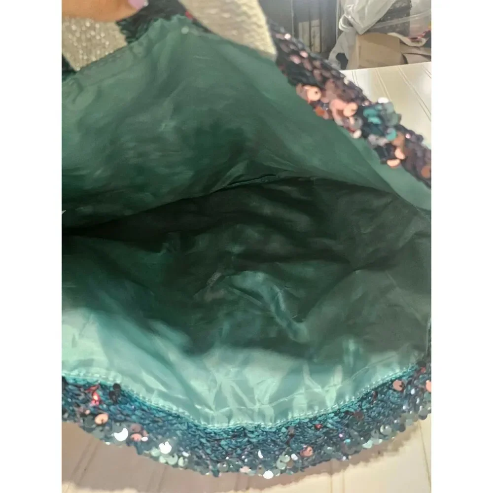 More Than Magic Reversible Sequin Drawstring Backpack Teal Pink Mermaid Bag